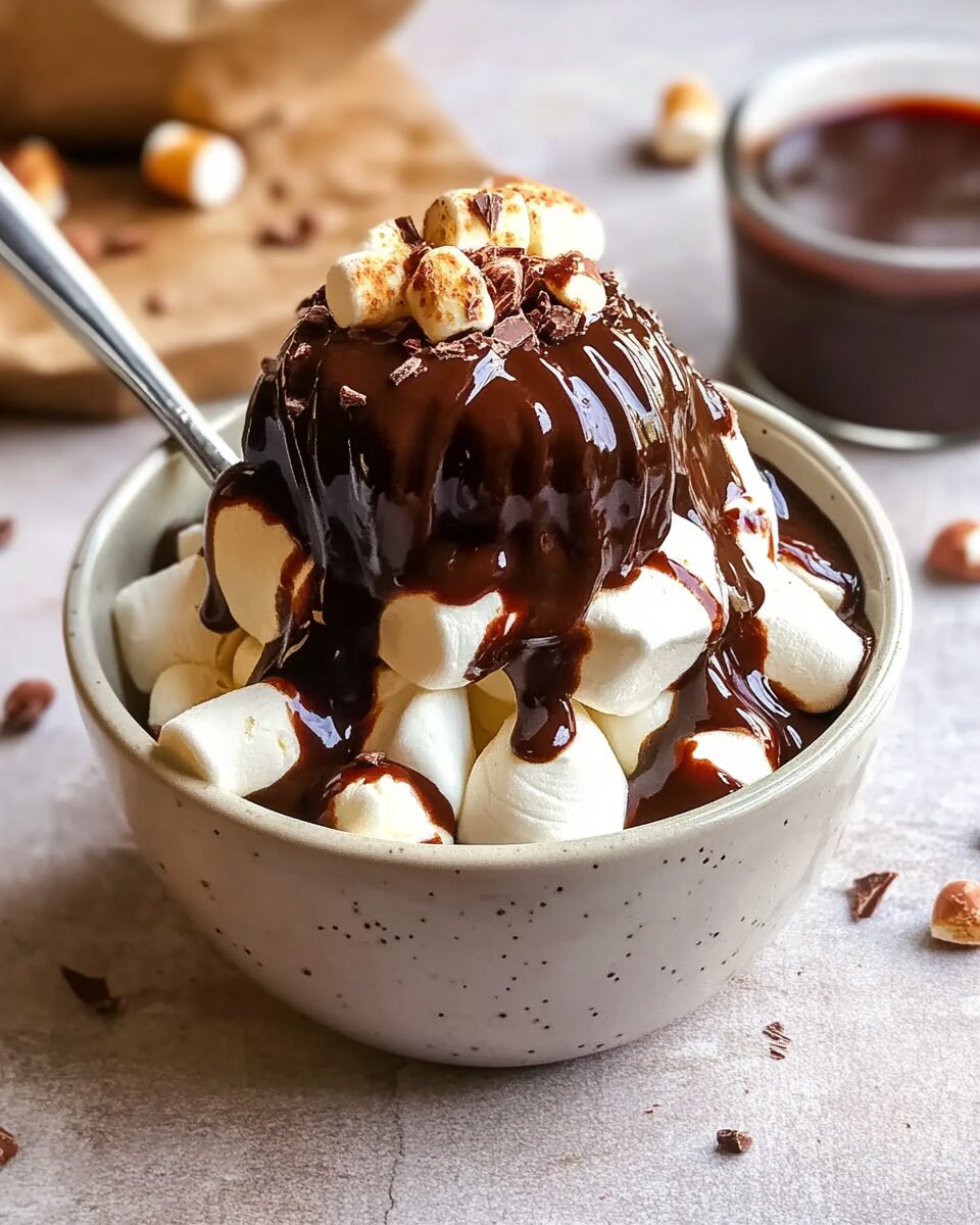 Creamy Marshmallow Fudge Drizzle