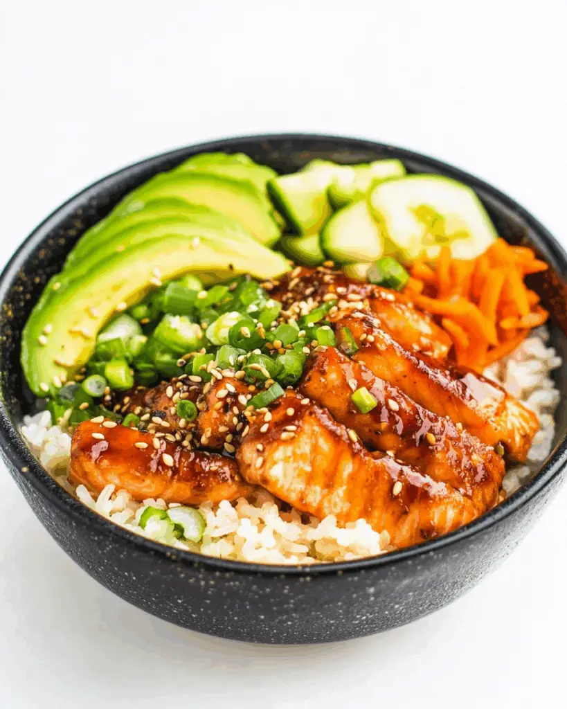 Loaded Salmon Rice Bowl