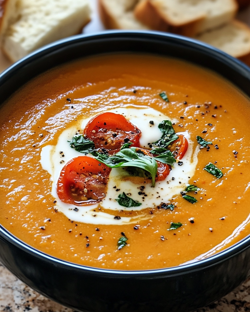 Creamy Roasted Garlic Tomato Soup