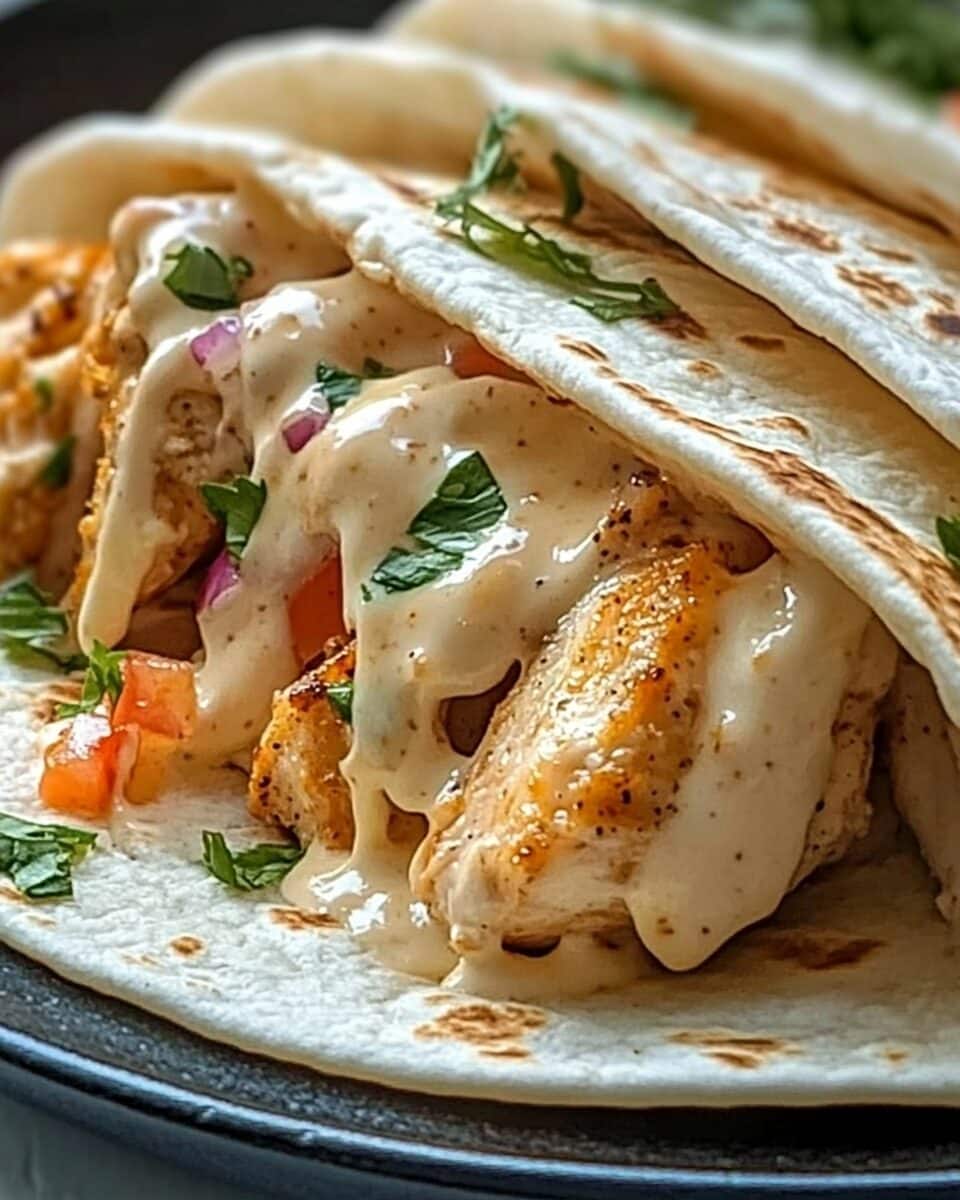 Cheesy Garlic Chicken Wraps