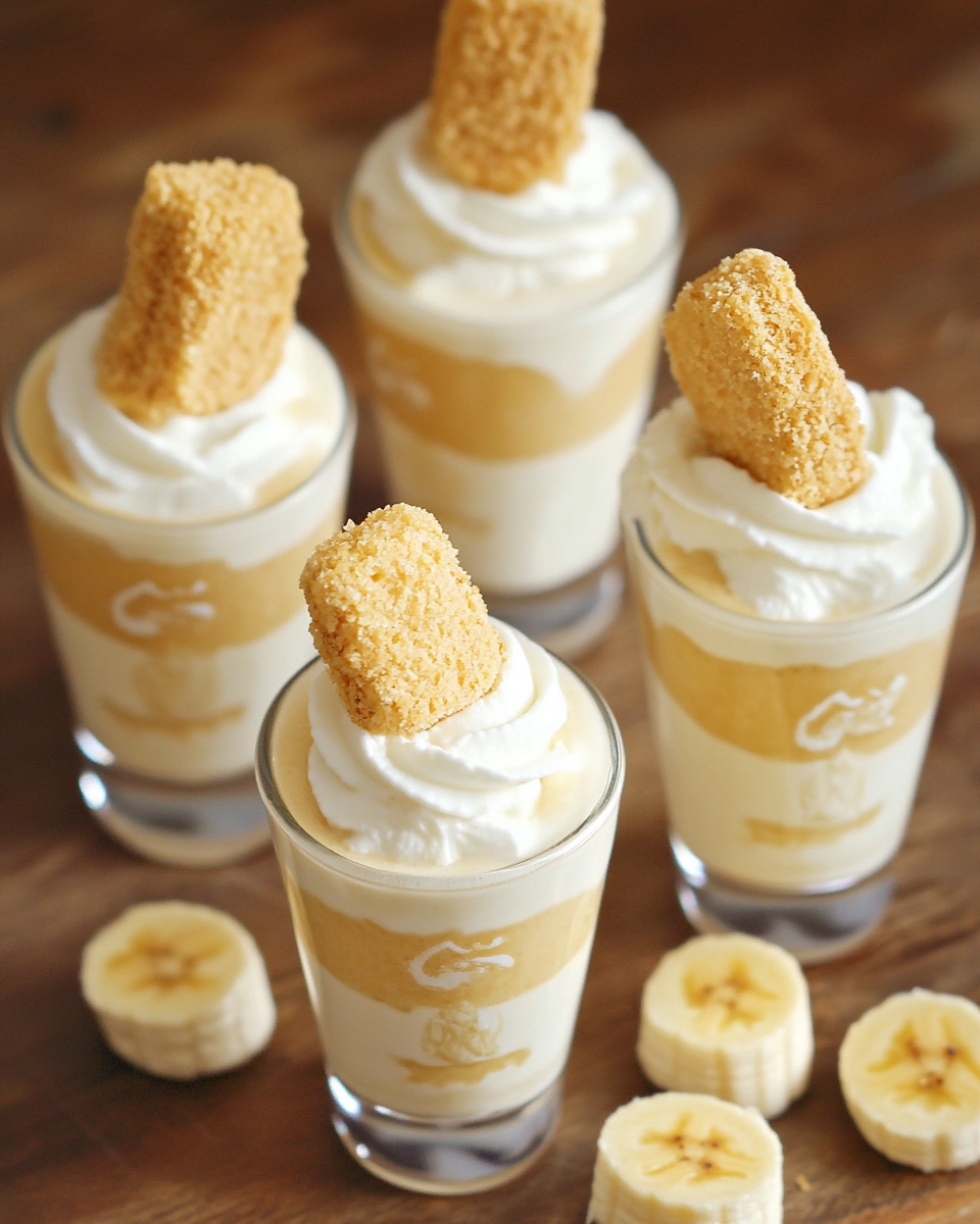 Mini Banana Pudding Shooters