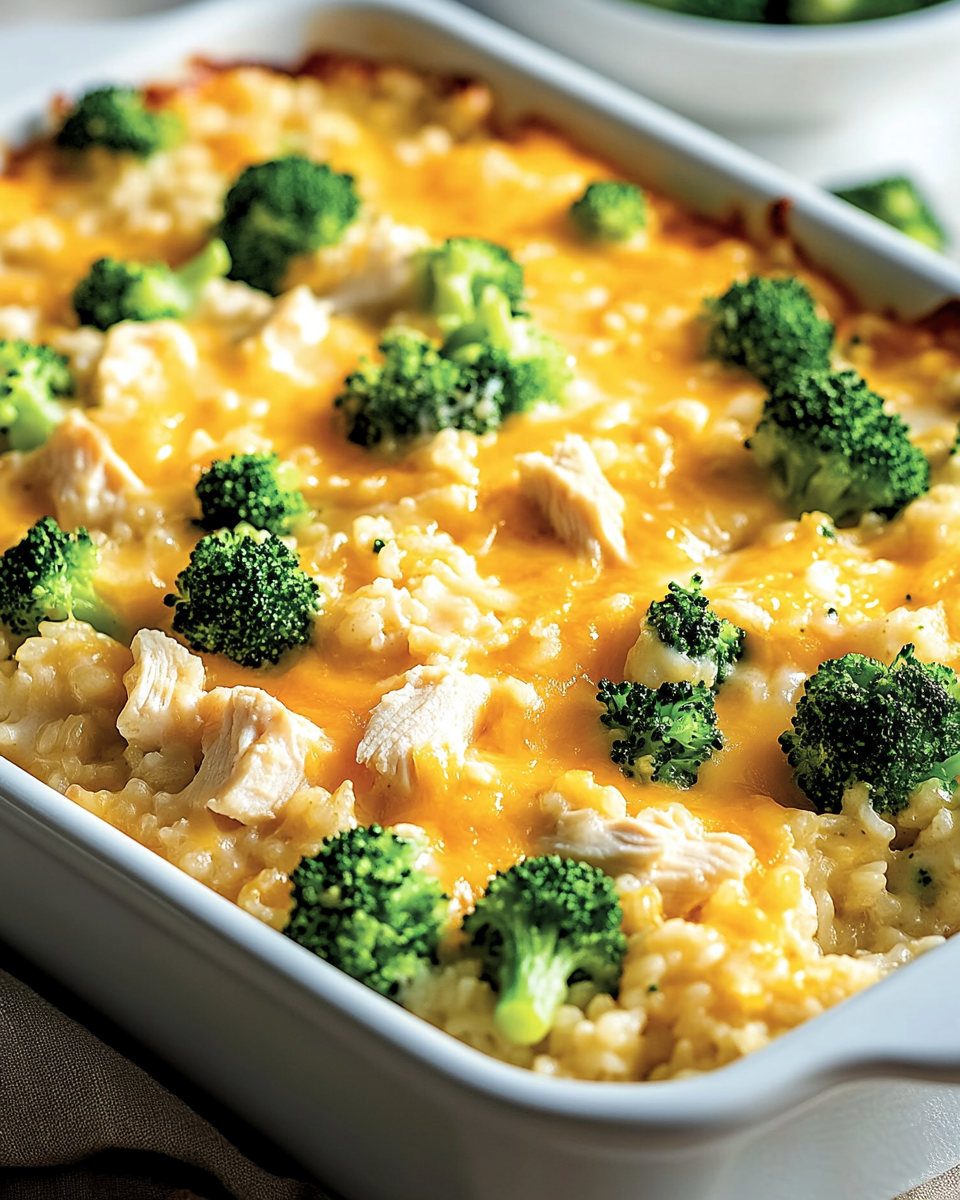 Cheesy Chicken Broccoli Rice Casserole