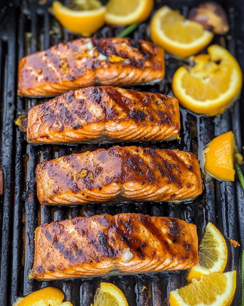 Grilled Salmon with Orange Maple Glaze