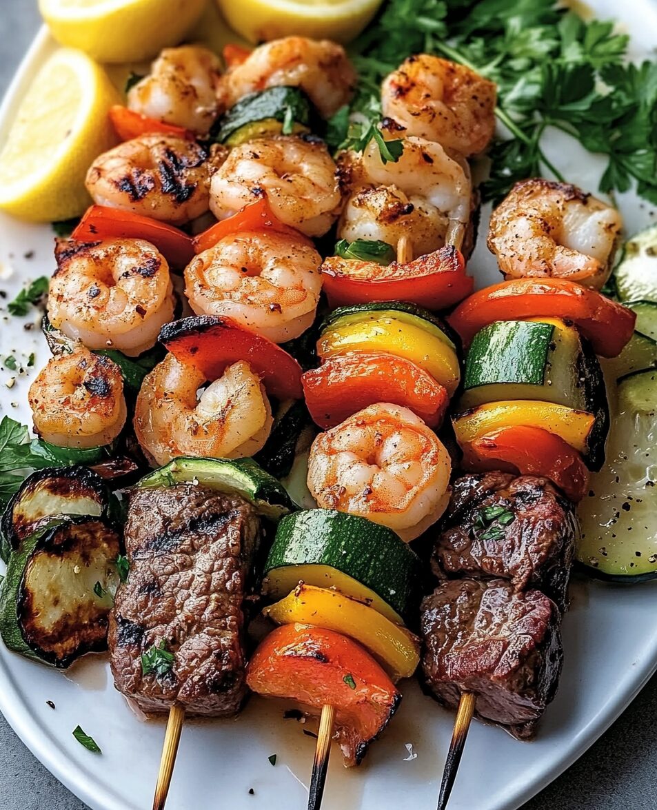 Grilled Steak and Shrimp Kabobs