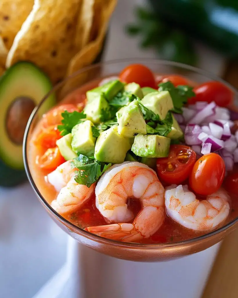 Mexican Shrimp Cocktail with Avocado and Lime
