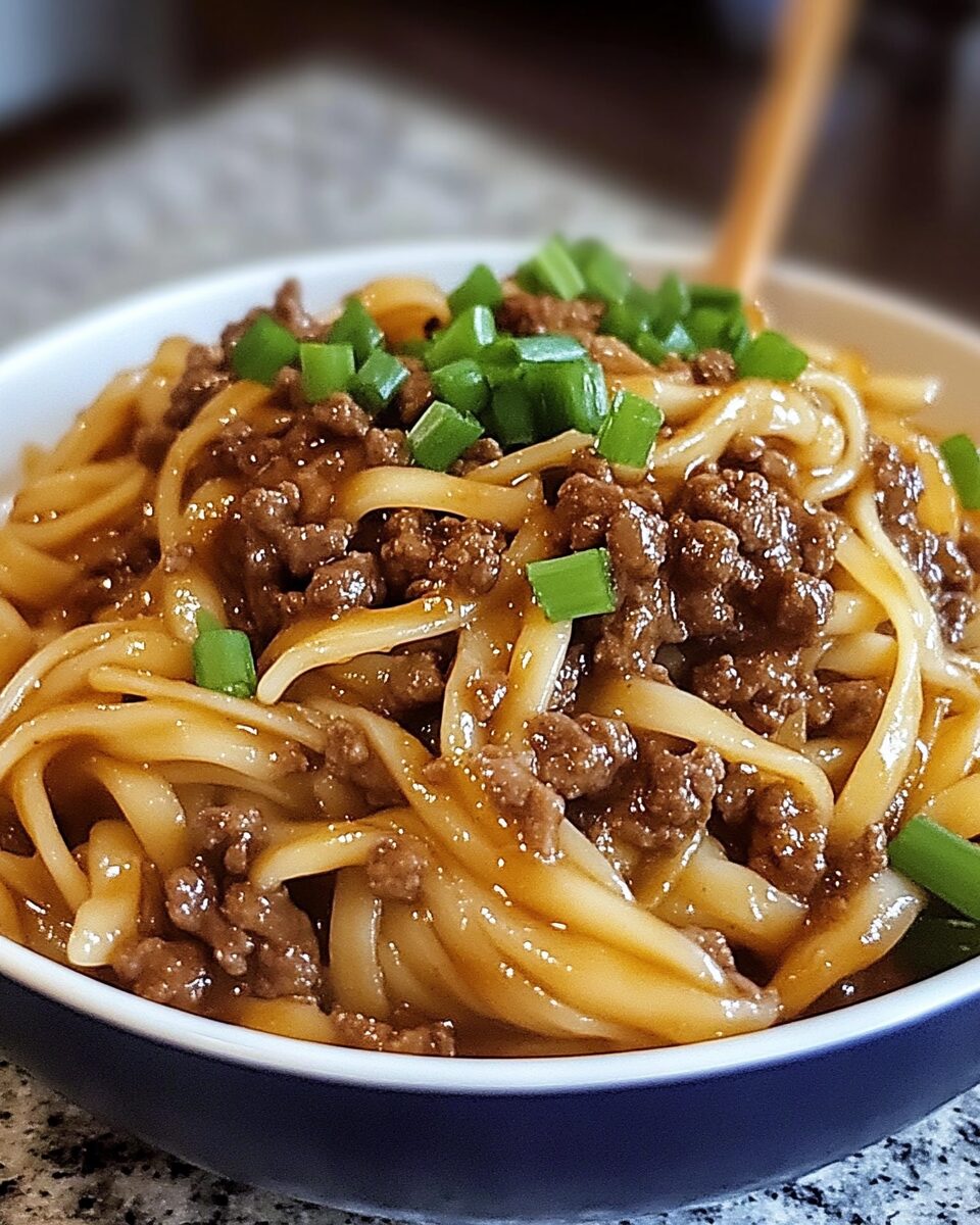 Mongolian Ground Beef Noodles