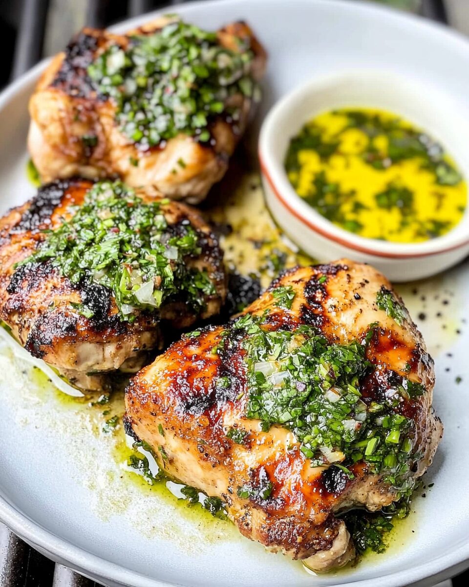 Grilled Chicken Thighs with Chimichurri