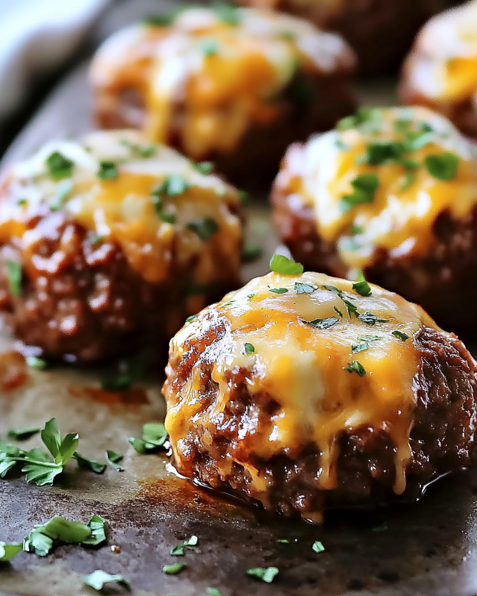 Cheesy Stuffed Meatloaf Bites
