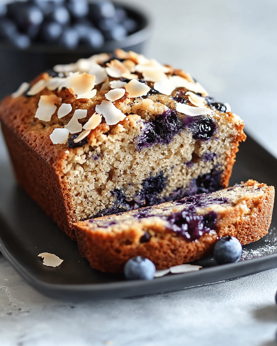 Toasted Coconut Blueberry Banana Bread