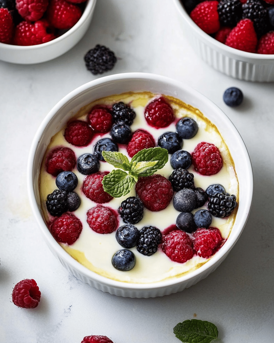 Baked Yogurt with Fresh Berries