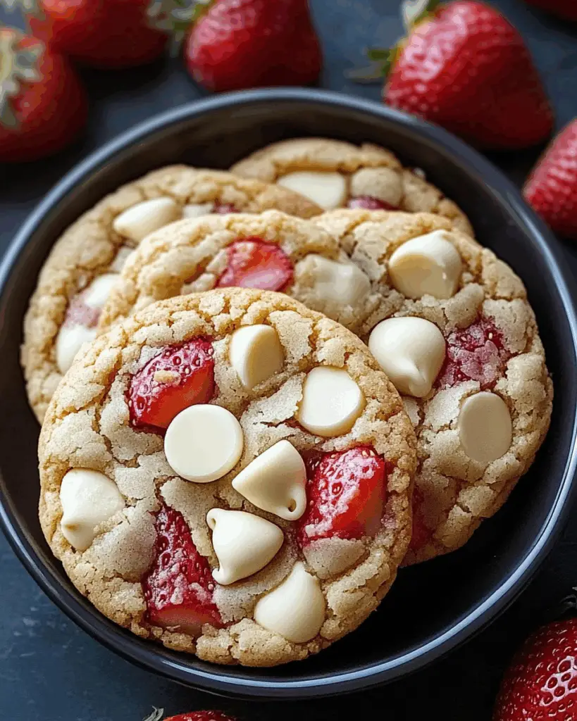Strawberry and White Chocolate Chip Cookies
