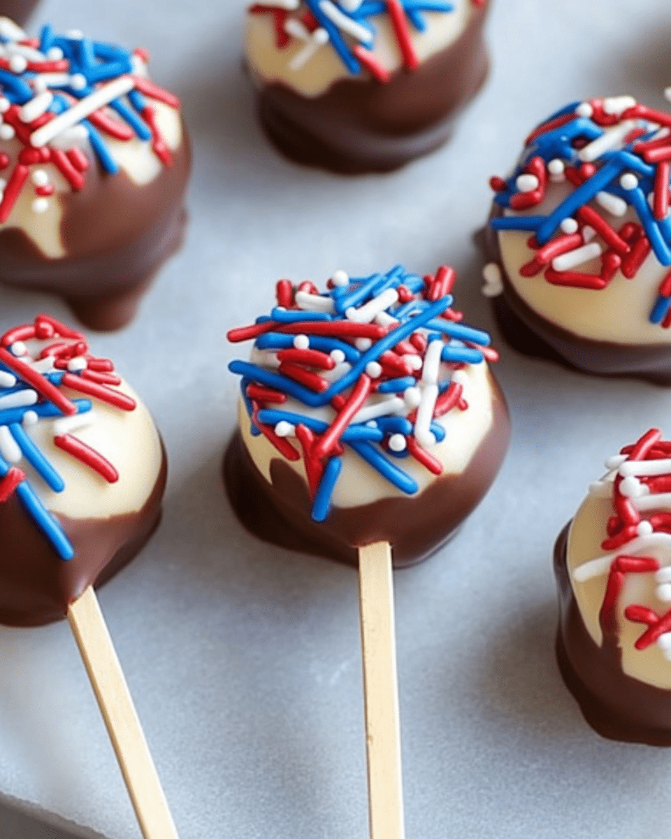 Fourth of July Cheesecake Pops