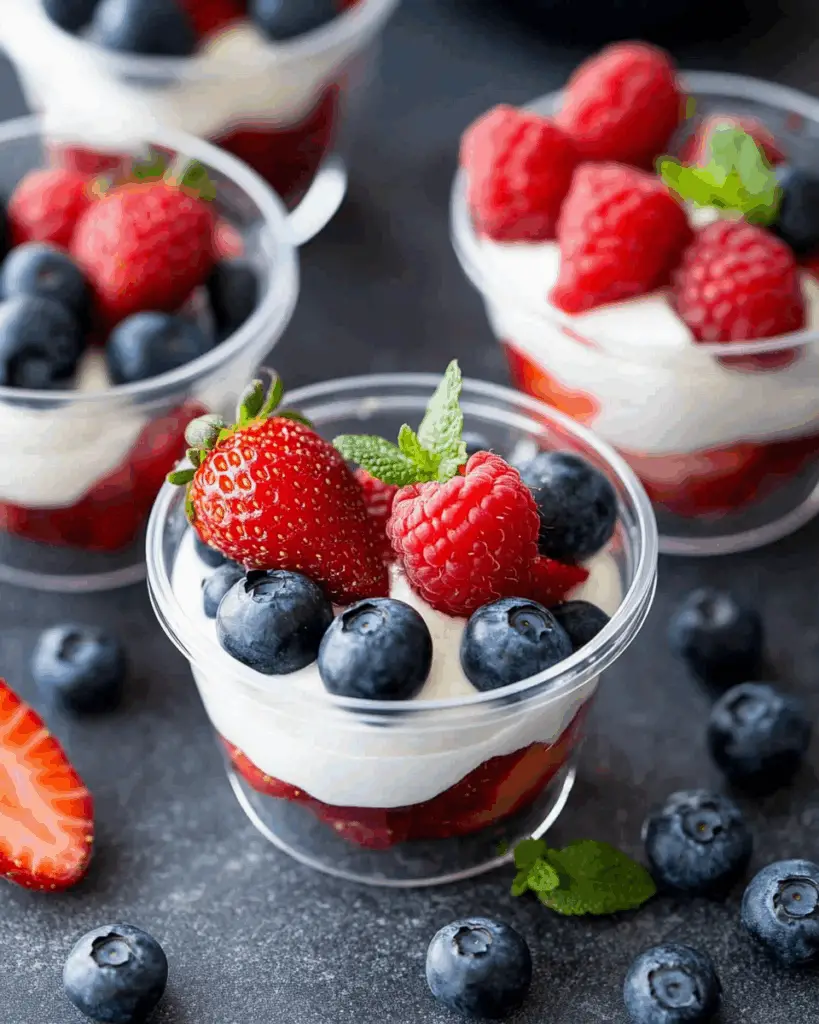 Red, White, and Blue Fruit Cups