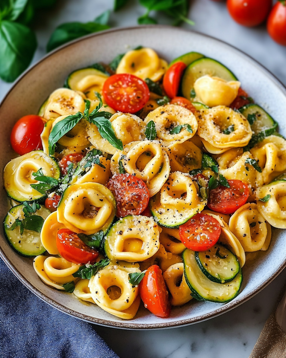 Cheese Tortellini with Summer Veggies