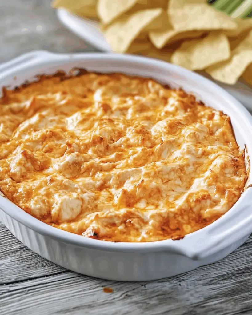Baked Buffalo Dip with Canned Chicken