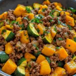 Ground Beef Zucchini Sweet Potato Skillet