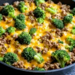 Cheesy Hamburger Broccoli Skillet
