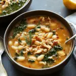 Lemony White Bean Soup with Turkey and Greens