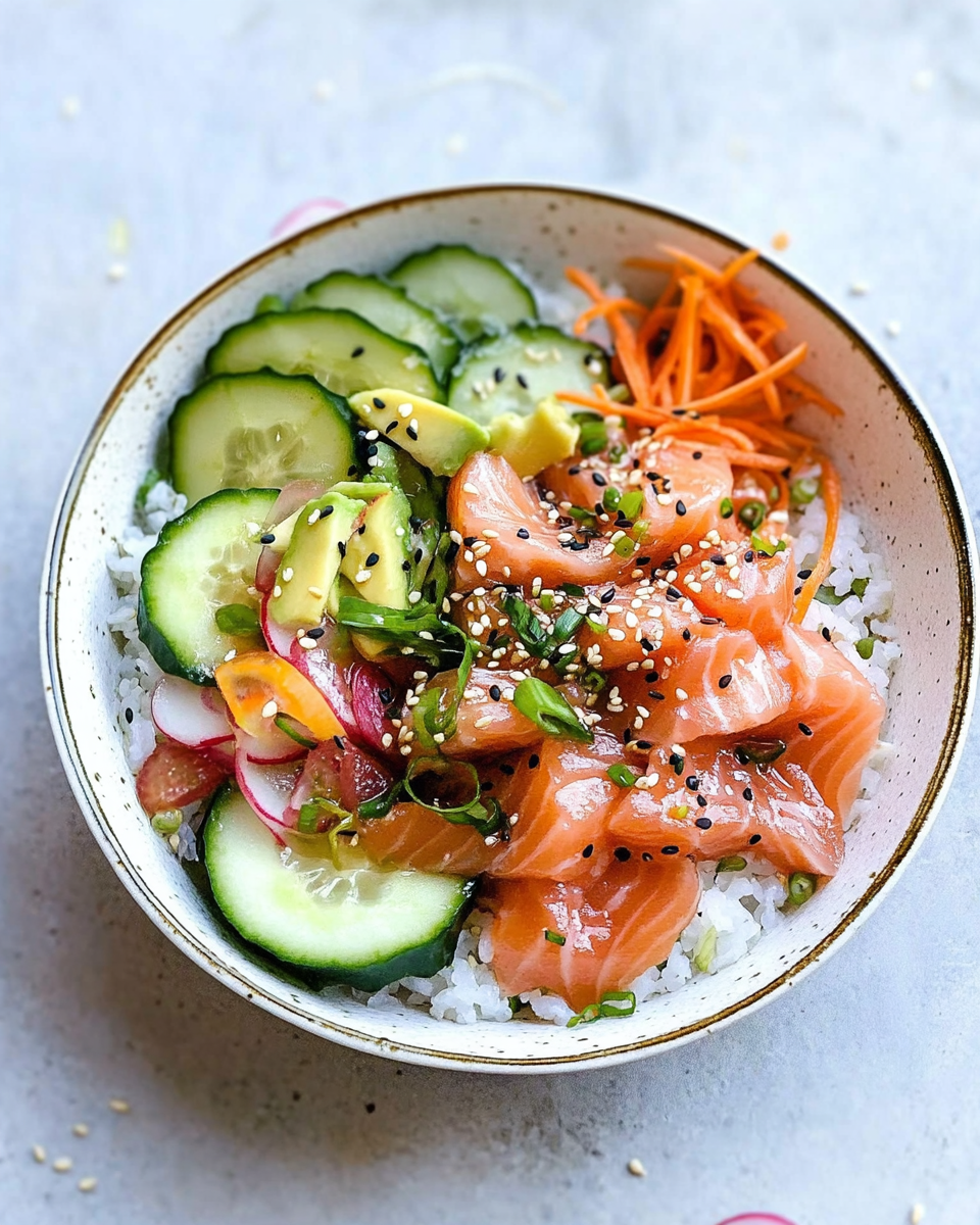 Miso Soy Salmon Sashimi Bowl
