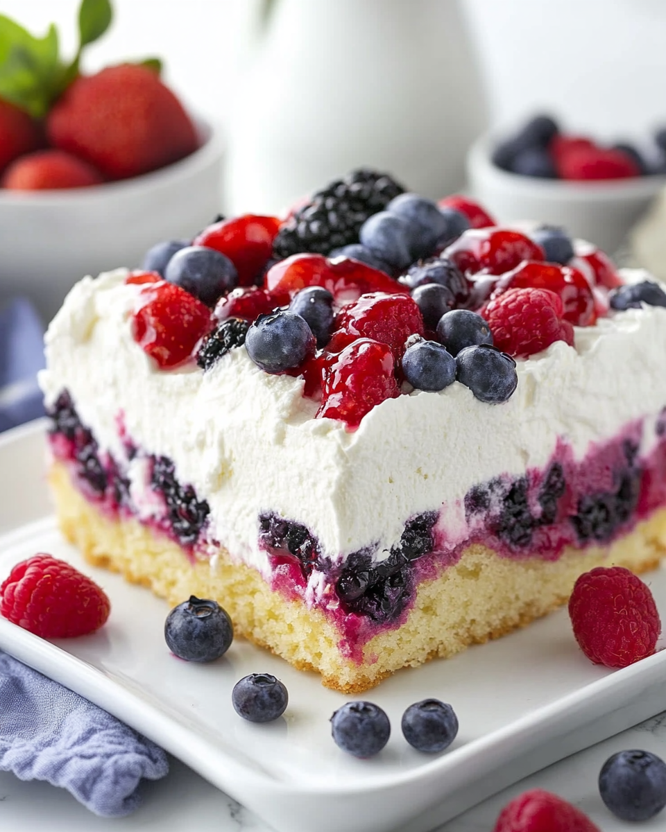 Summer Berry Poke Cake