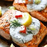 Baked Salmon with Creamy Dill Sauce