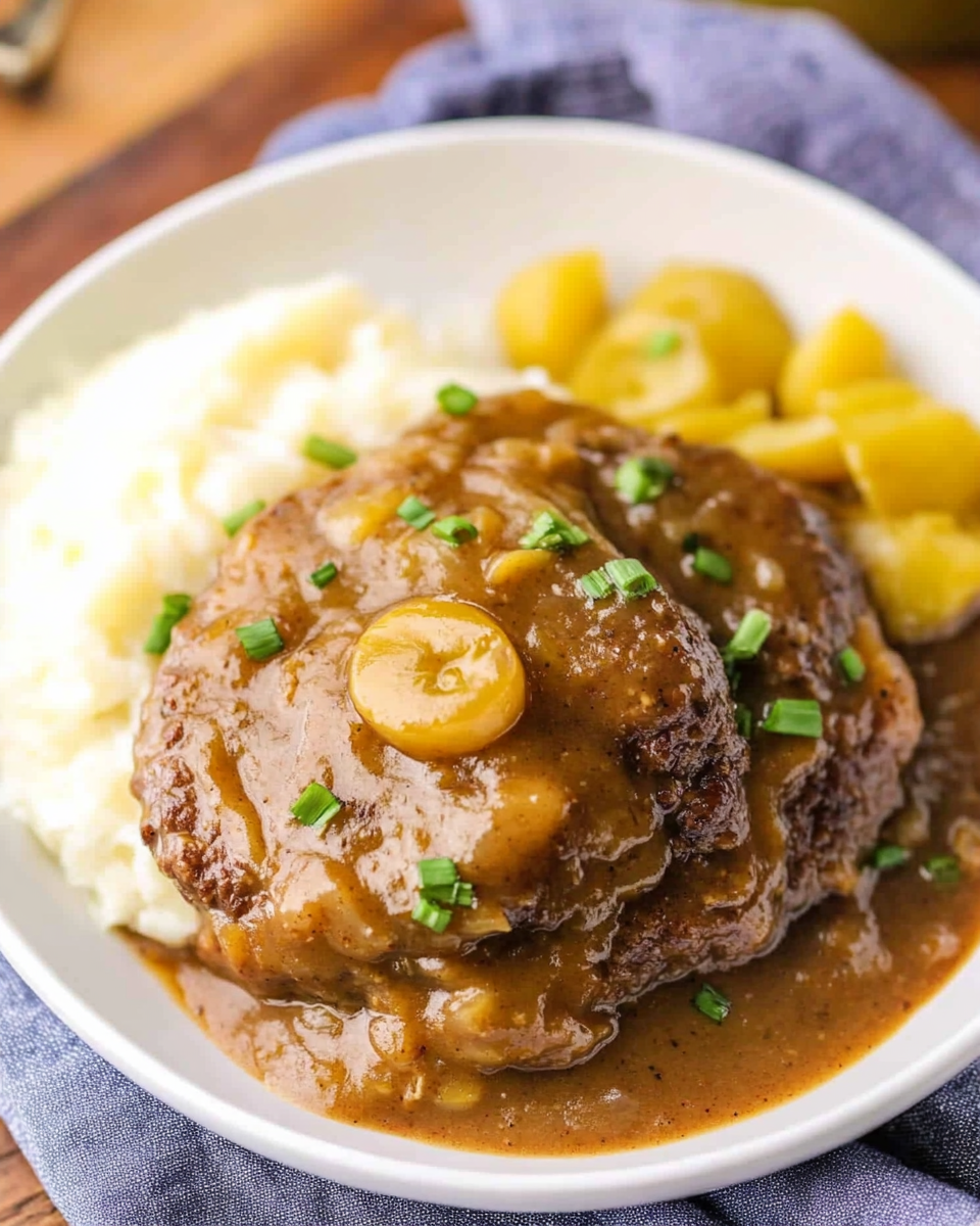 Slow Cooker Mississippi Salisbury Steak