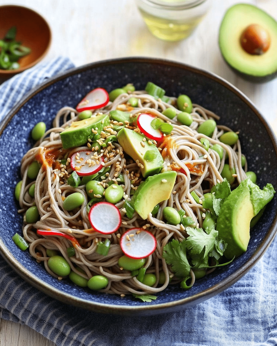 Cold Soba Noodle Salad with Edamame and Avocado