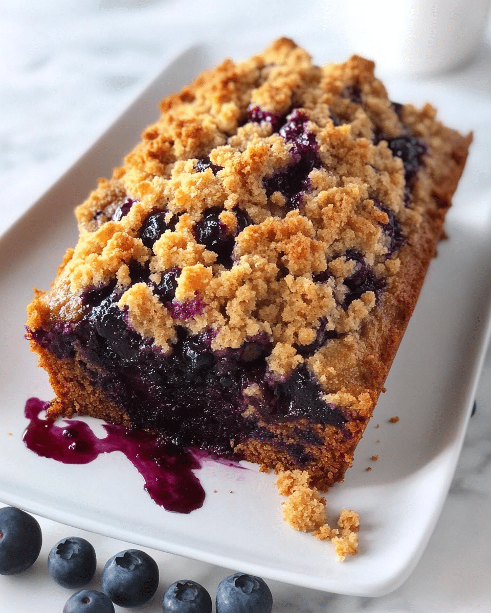 Blueberry Banana Bread with Crumb Topping