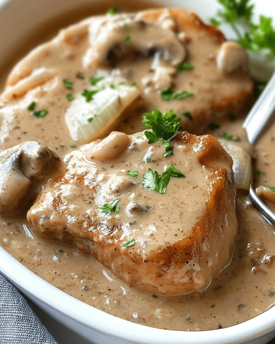 Slow Cooker Smothered Pork Chops