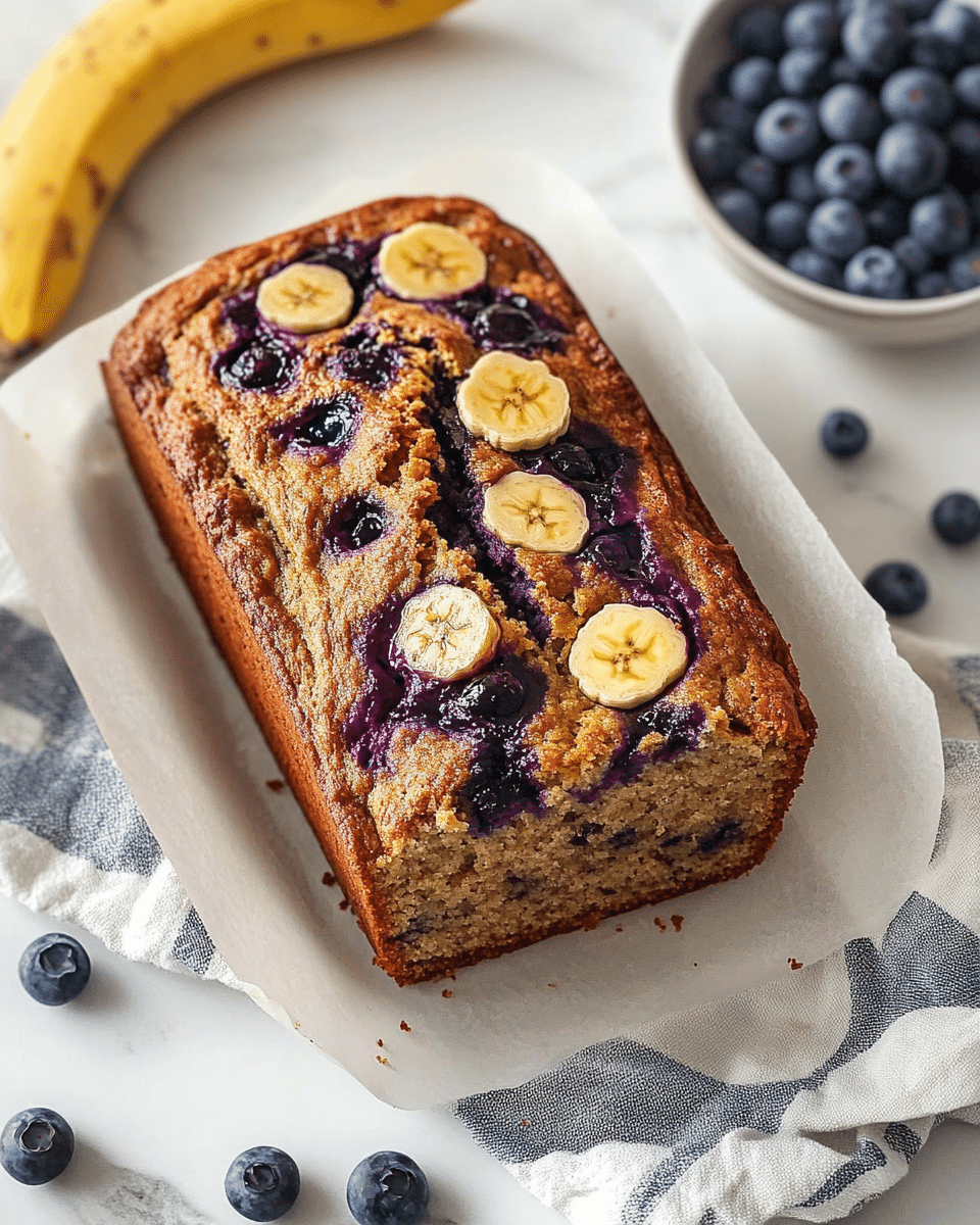 Vegan Banana Blueberry Bread