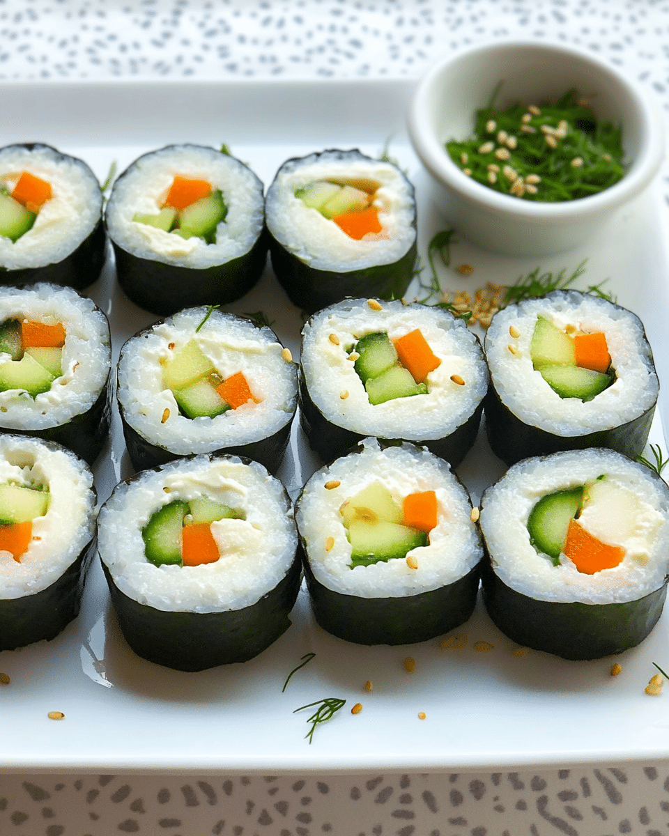 Cucumber Cream Cheese Sushi Rolls