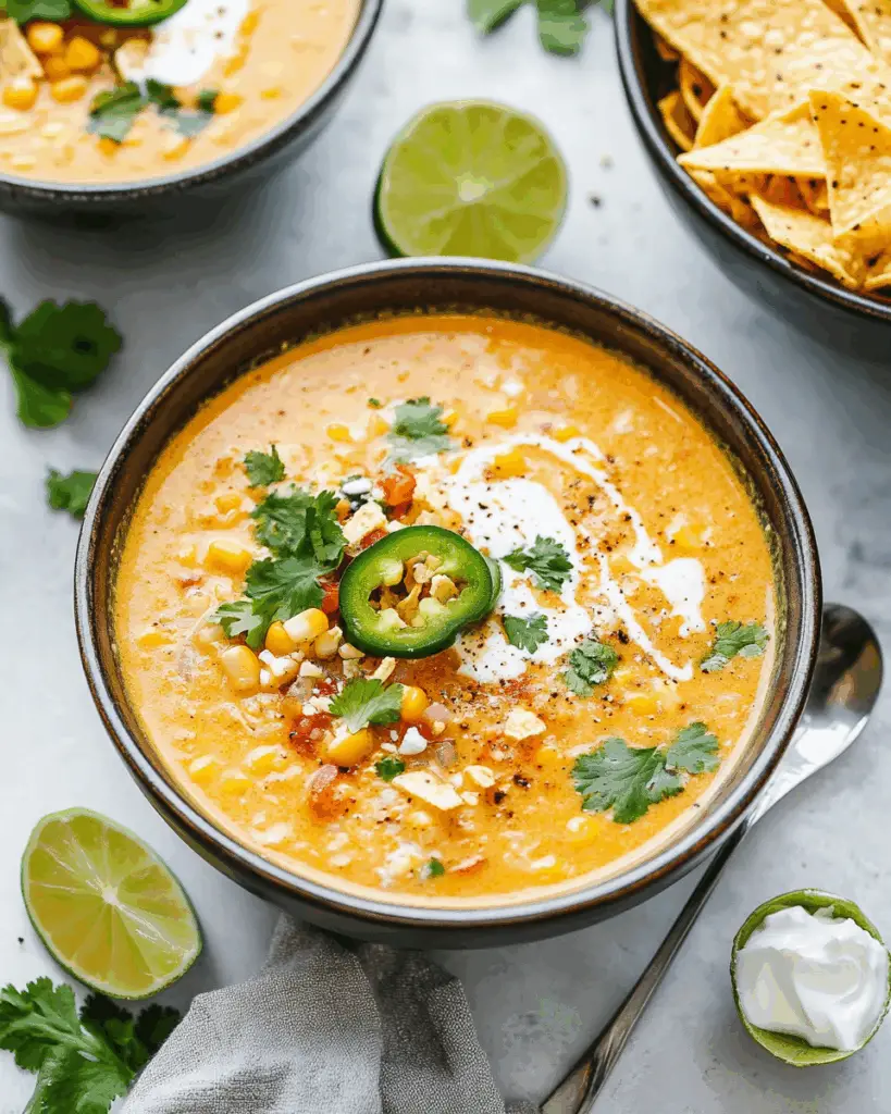 Slow Cooker Mexican Street Corn Soup