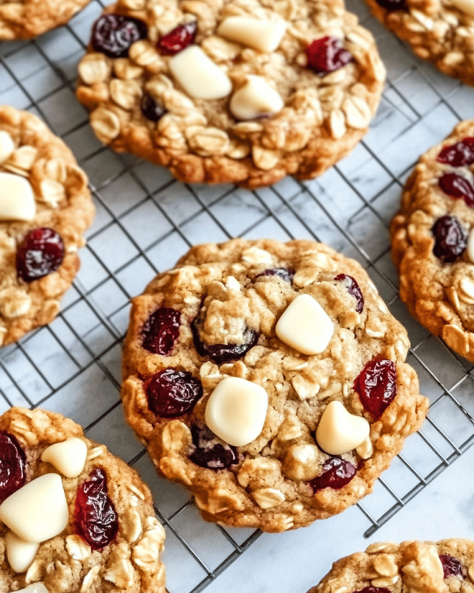 Oatmeal Cranberry White Chocolate Chip Cookies