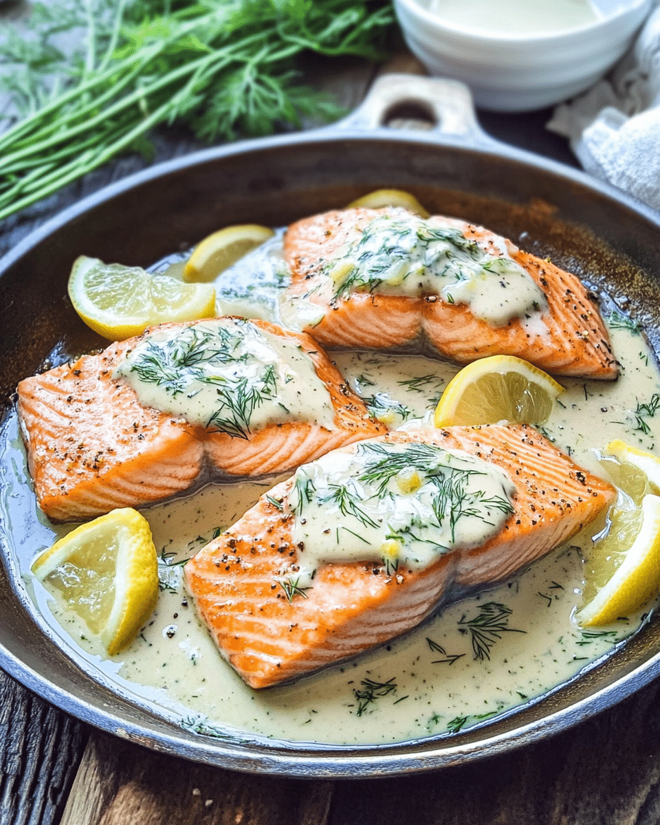 Sockeye Salmon with Lemon Dill Cream Sauce