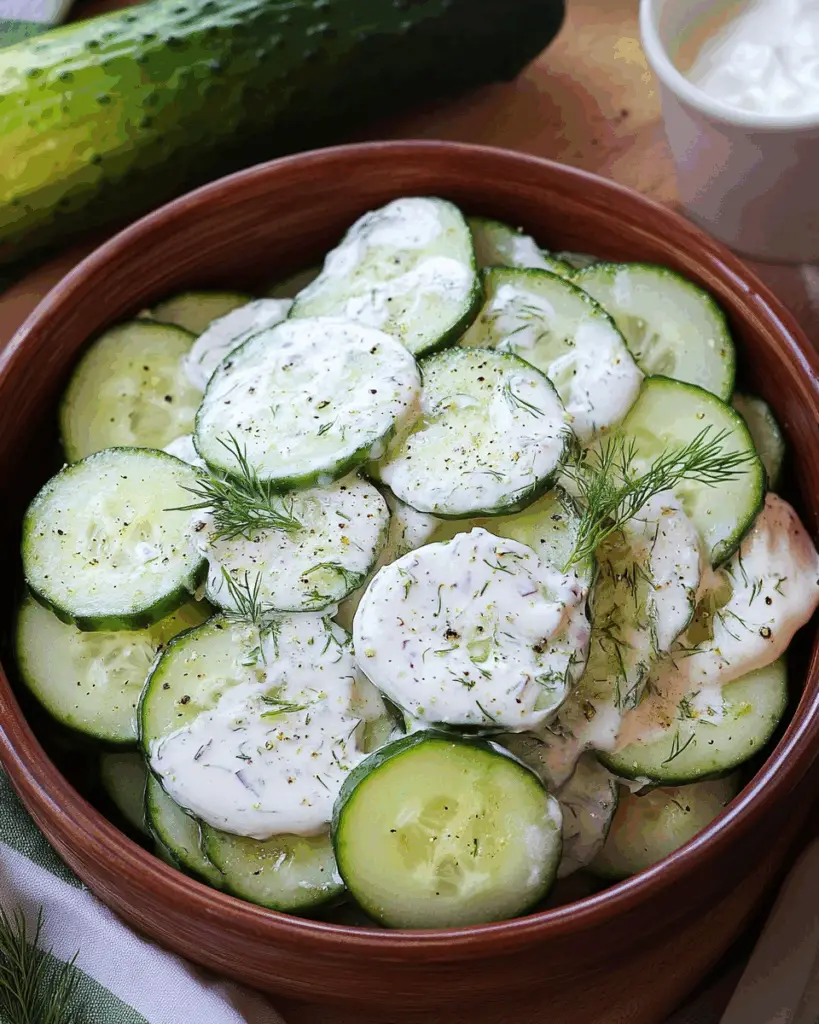 Creamy Cucumber Salad with Sour Cream and Mayo