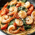 Tomato Spinach Shrimp Pasta