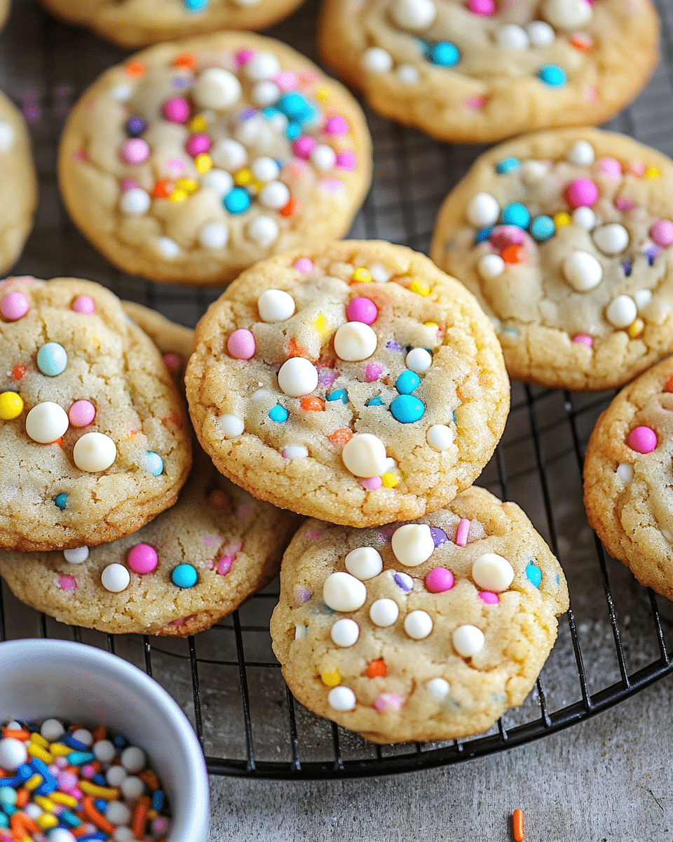 White Chocolate Confetti Cookies