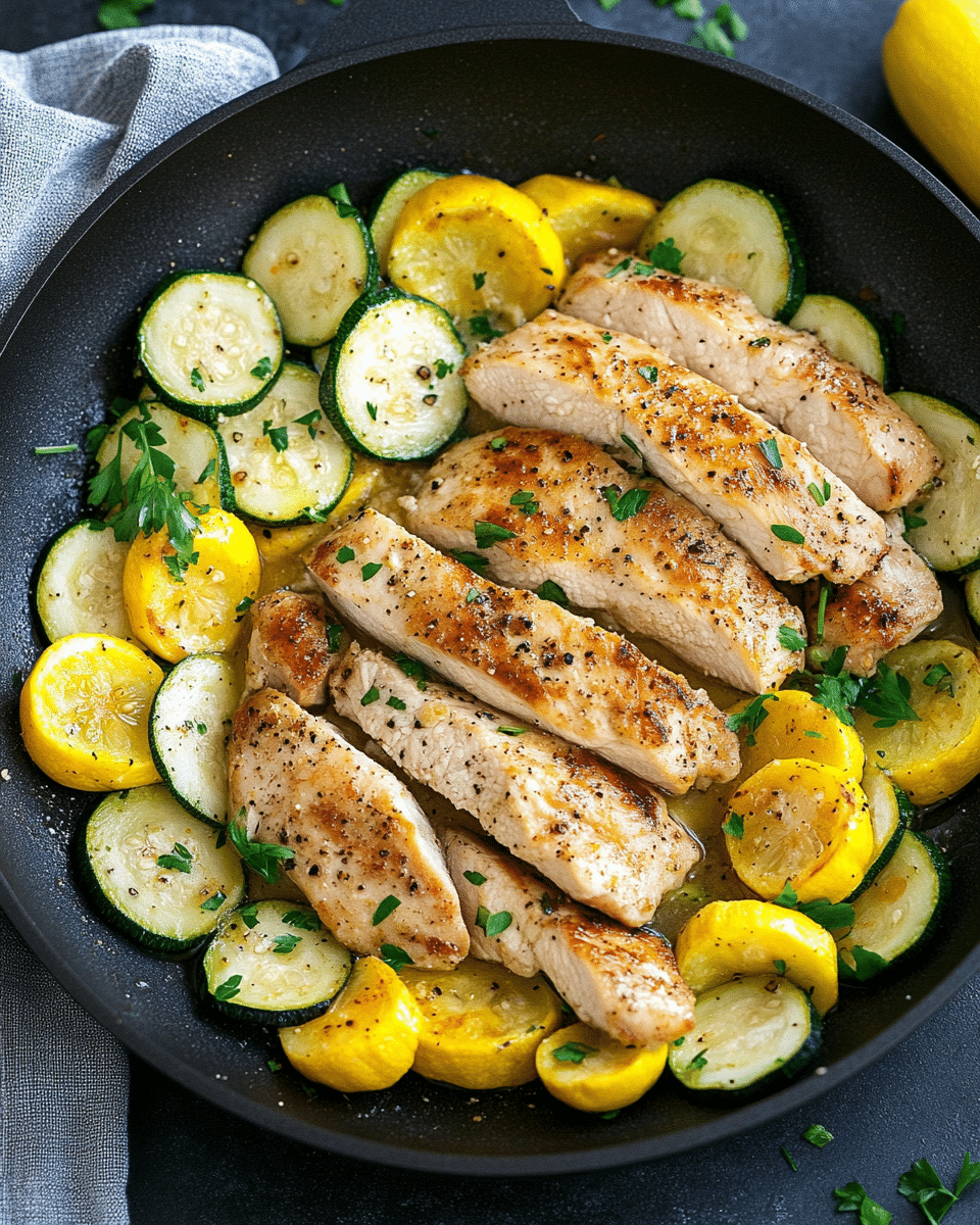 Grilled Chicken with Zucchini and Squash Medley