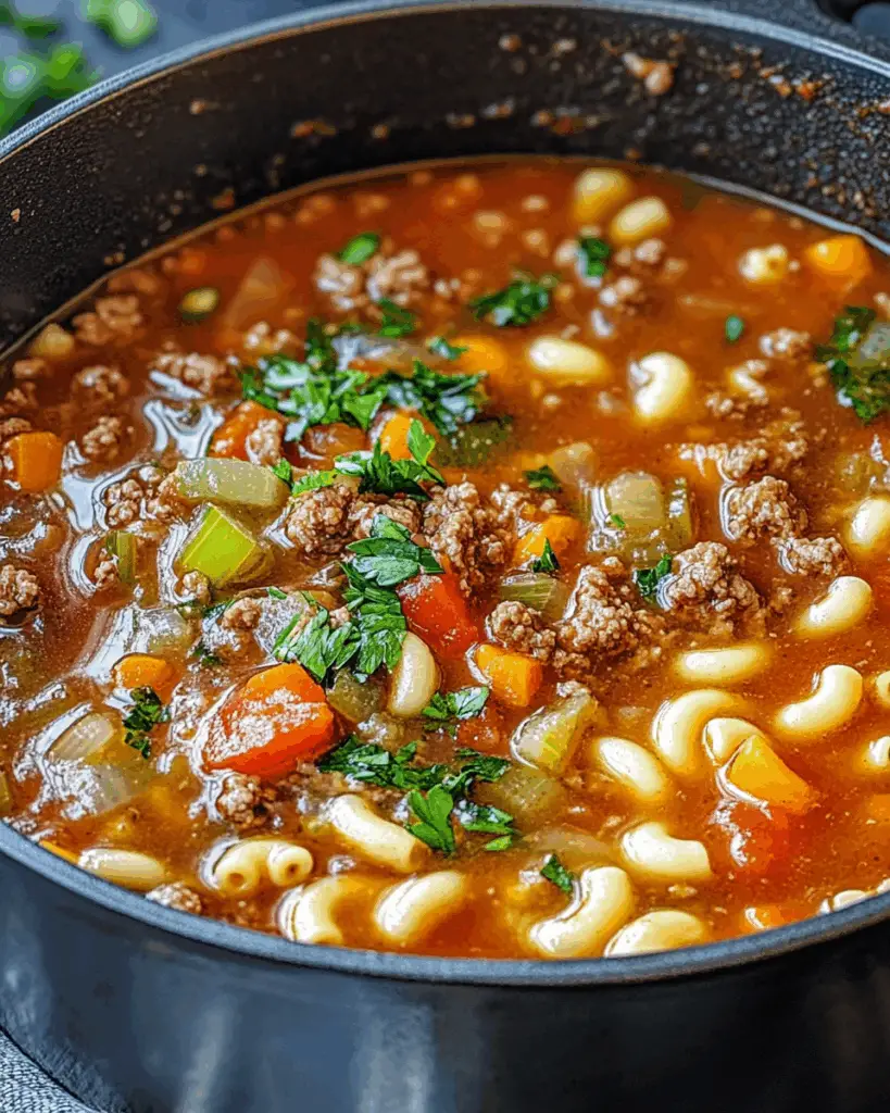 Beef and Macaroni Soup