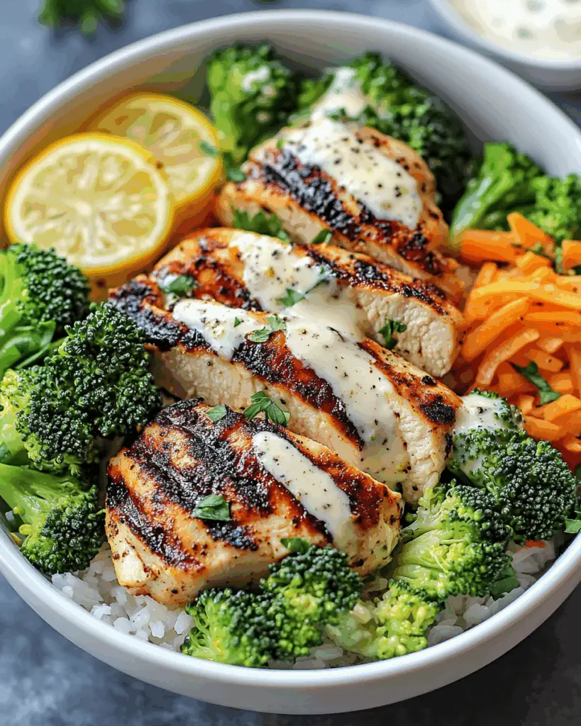Grilled Chicken Broccoli Bowls