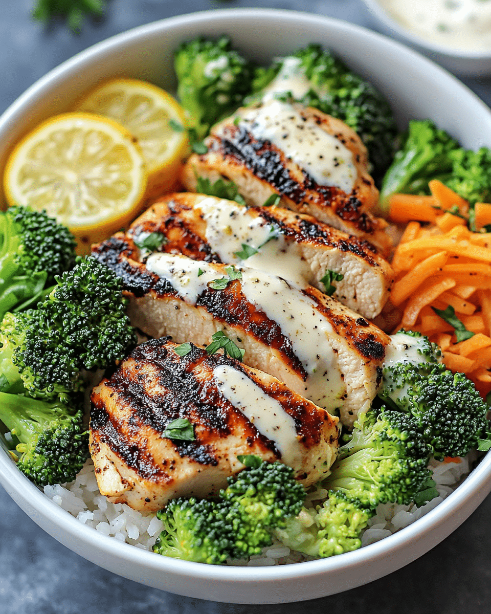 Grilled Chicken Broccoli Bowls
