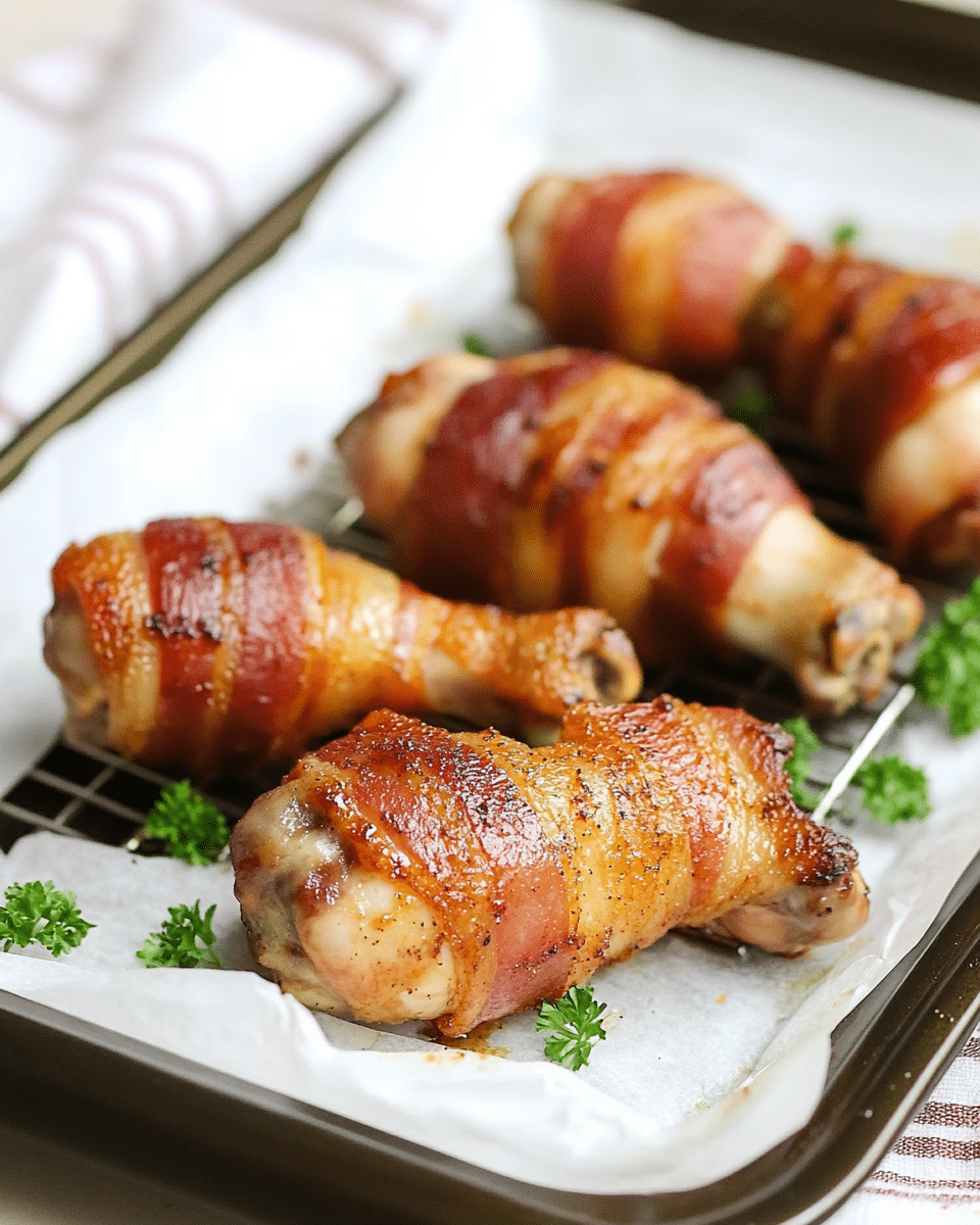 Bacon Wrapped Chicken Drumsticks