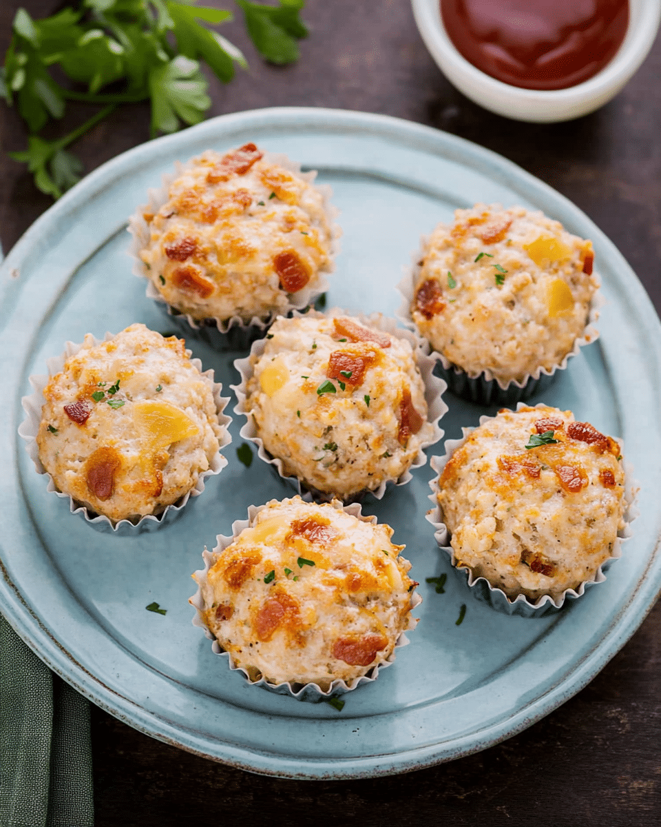 Chicken Bacon and Apple Mini Meatloaves