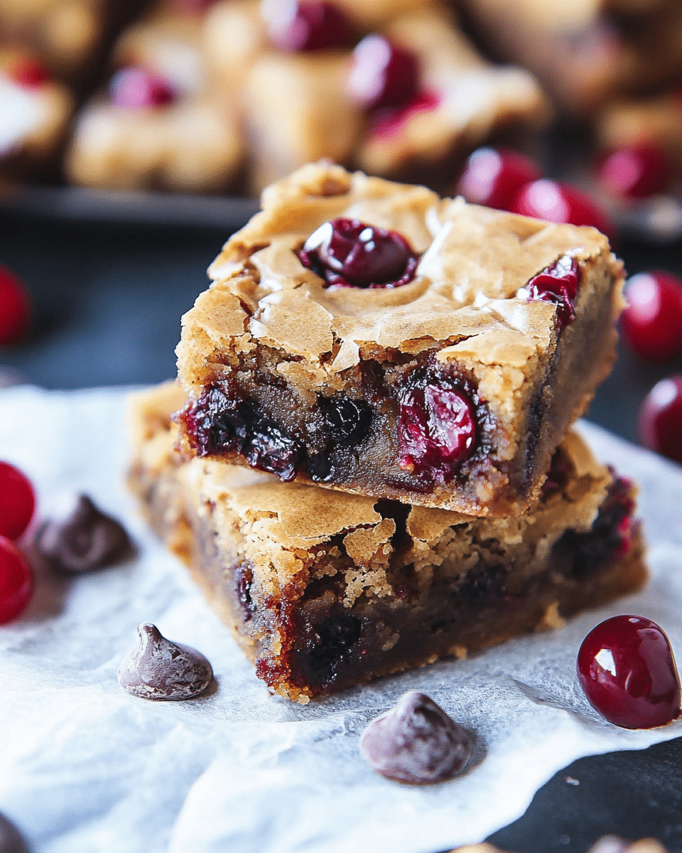 Chocolate Chip and Cherry Blondies
