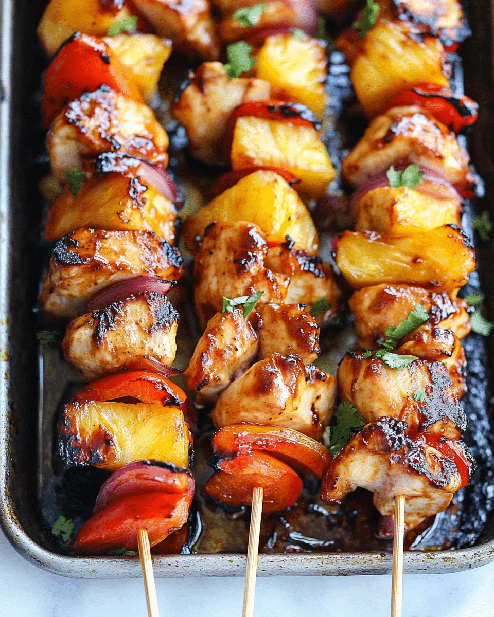 BBQ Pineapple Chicken Kabobs