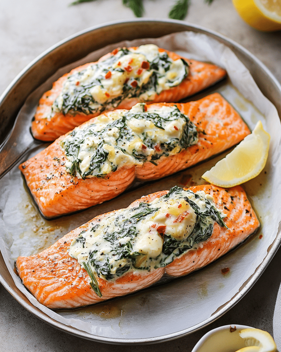 Stuffed Salmon with Spinach and Cream Cheese