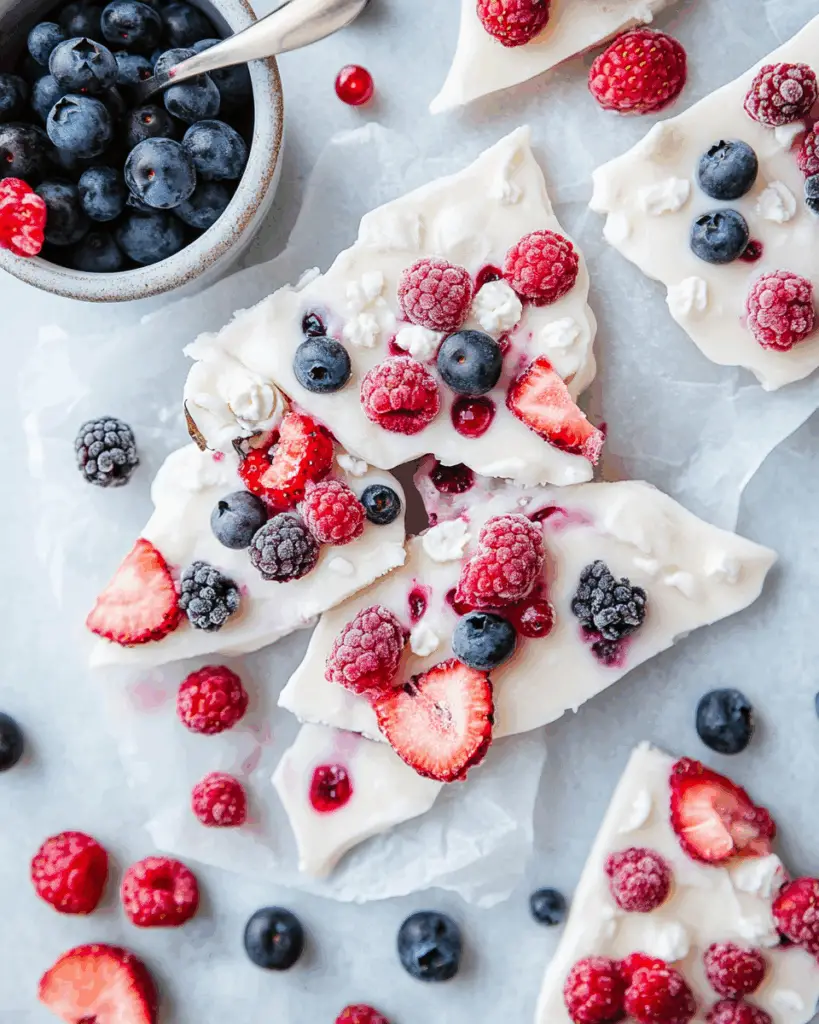 Frozen Yogurt Bark with Berries