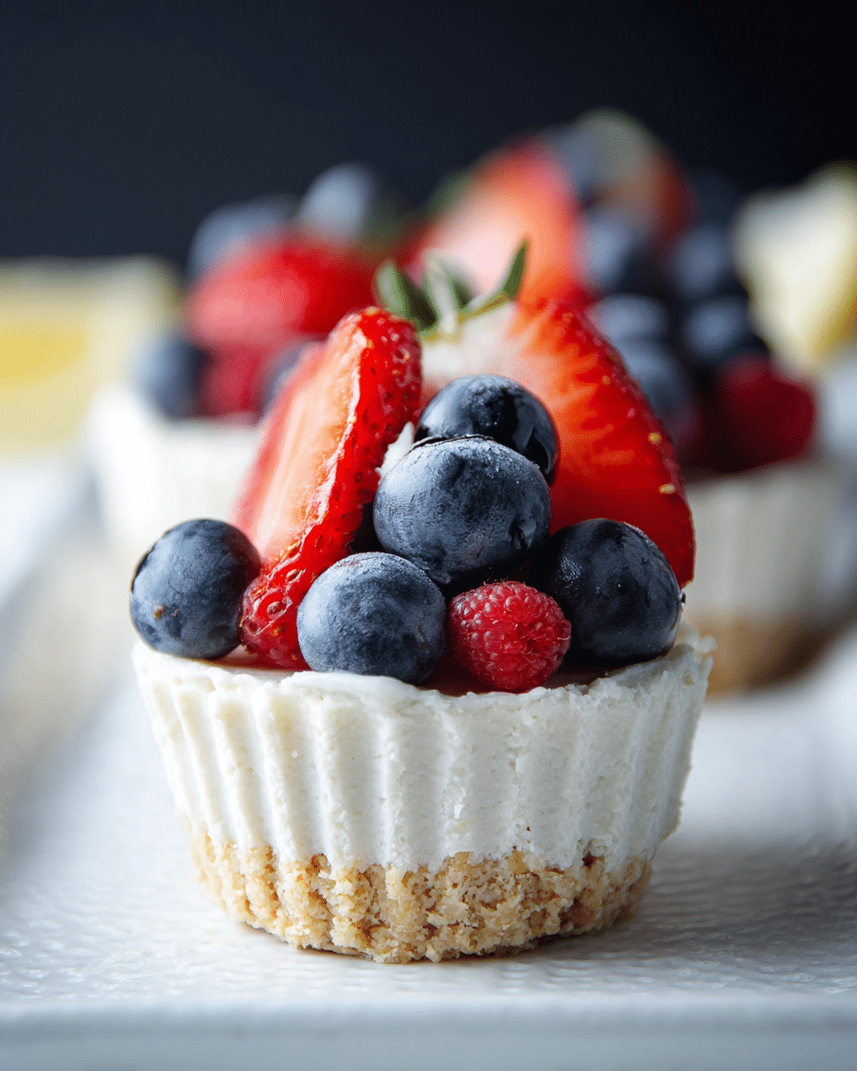No-Bake Vegan Lemon Berry Cheesecake Cups