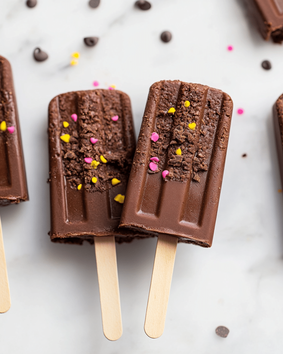 Fudge Brownie Popsicles