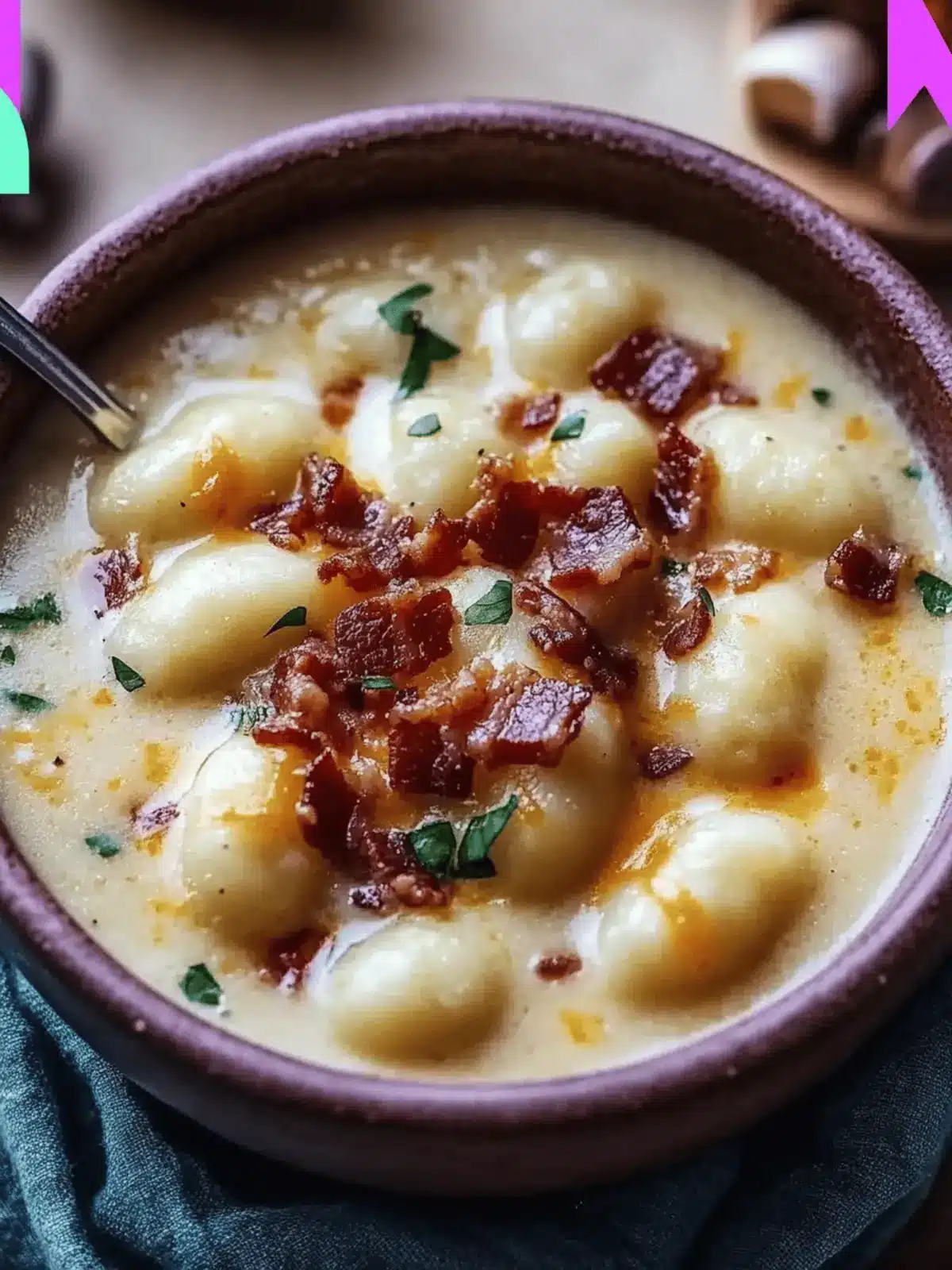 Bacon Cheddar Gnocchi Soup